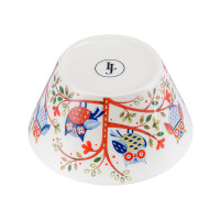 Салатник порционный Owl, 450 мл, 14 см, фарфор, белый, декор, серия Birds of Paradise, LIBERTY JONES, Россия_00814630036449023147.jpg