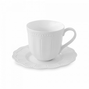 Пара чайная, 250 мл, фарфор, белый, серия Elite, EASY LIFE (R2S), Италия, Итальянский фарфор