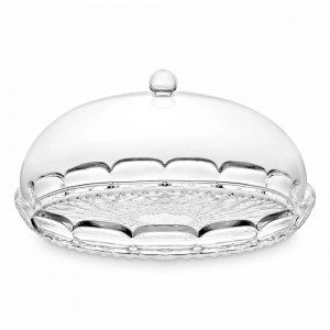 Блюдо сервировочное с крышкой, биопластик, 30 см, прозрачный, серия Vanity, GUZZINI, Италия, Vanity GUZZINI