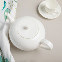 Сервиз столовый на 6 персон, 21 предмет, костяной фарфор, белый, рельеф, серия Терраса, NARUMI, Япония_00820340047162343396.jpg