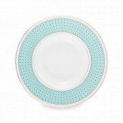 Тарелка суповая, 24 см, фарфор, белый, голубой, серия Бирюза, DECOR DE TABLE, Россия, Тарелки фарфоровые с рисунком