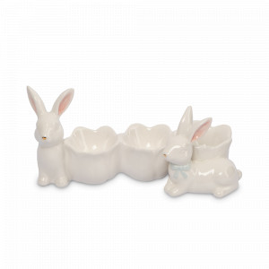 Подставка для 3-х яйц, 20 х 9 см, керамика, белый, серия Bunny, ANNA LAFARG, Китай, Bunny ANNA LAFARG