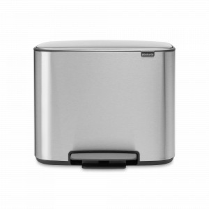 Контейнер для мусора с педалью, 11 + 23 л, нержавеющая сталь, стальной, серия BO PEDAL BIN, BRABANTIA, Бельгия, Мусорные ведра на кухню