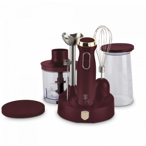 Блендер погружной электрический 6 в 1, пластик, матовый бордо, серия Leonardo, BERLINGER HAUS, Венгрия, Блендеры погружные