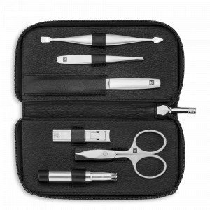 Набор маникюрный мужской в кожаном футляре, цвет черный, 6 предметов, Twinox, ZWILLING J.A. HENCKELS, Германия, Мужской маникюрный набор