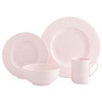 Сервиз чайно-столовый на 1 персону, 4 предмета, фарфор, розовый, серия Рассвет, DECOR DE TABLE, Россия