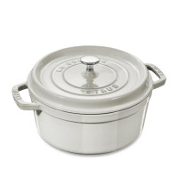 Кокот круглый, 3,8 л, 24 см, чугун, цвет: белый трюфель, серия La Cocotte, STAUB, Франция