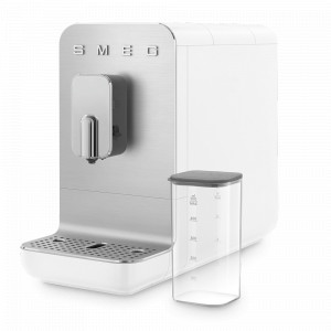 Кофемашина автоматическая с капучинатором, 33,6 x 18 x 43,3 см, пластик, алюминий, белый матовый, SMEG, Италия, Кофемашины SMEG