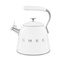 Чайник со свистком, 2.3 л, нержавеющая сталь, белый, SMEG