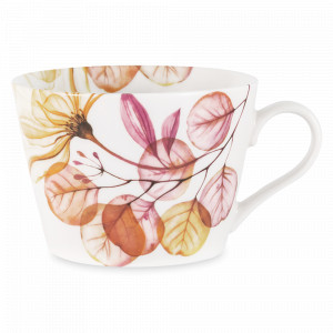 Кружка «Азалия бежевая», 480 мл, фарфор, белый, декор, серия Magic Flowers, ANNA LAFARG, Китай, Кружки