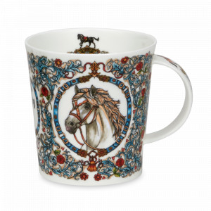 Кружка &quot;Голубой жеребец&quot;, 320 мл, костяной фарфор, белый, декор, серия Lomond, DUNOON, Великобритания, Дорогие кружки