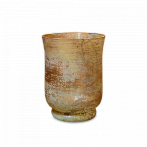 Подсвечник для интерьерной свечи GOLD GREEN, 17 см, стекло, оливковый, ROOMERS FURNITURE, Нидерланды, Подсвечники и канделябры