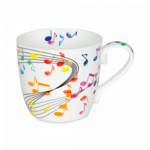 Кружка «Ноты», 425 мл, костяной фарфор, белый, KOENITZ, Германия, Белые кружки