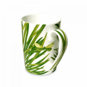 Кружка , 450 мл, костяной фарфор, белый, зеленый, серия Life in green, TAITU, Италия, Большие кружки