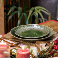 Набор из 4-х закусочных тарелок Jardin, 22 см, керамика, зеленый, серия Mikasa Hampton, KITCHEN CRAFT, Великобритания_00817710057737392878.jpg