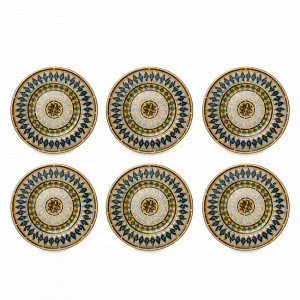 Набор из 6-ти тарелок десертных, 20.5 см, фарфор, белый, декор, серия Олимп, MIX&amp;MATCH HOME, Китай, MIX & MATCH (Народная Республика Бангладеш)