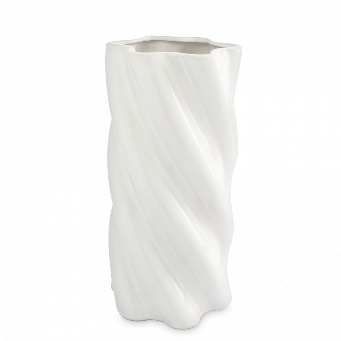 Ваза для цветов, 30 см, керамика, молочно-бежевый, рельеф, серия Drapery, ANNA LAFARG, Китай