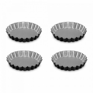 Набор из 4-х форм для выпекания тартов, 12 см, сталь с антипригарным покрытием, черный, серия Silver Elegance, GUARDINI, Италия, GUARDINI (Италия)