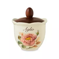 Банка для хранения чеснока, 300 мл, керамика, белый, декор, серия Regale, NUOVA CER, Италия, 