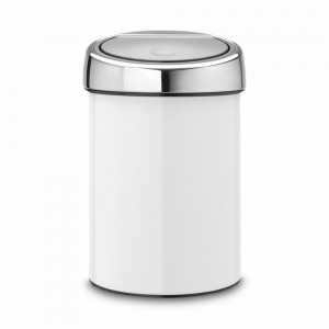 Контейнер настенный для мусора, 3 л, нержавеющая сталь, белый, серия TOUCH BIN, BRABANTIA, Бельгия, Touch BRABANTIA