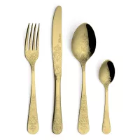 Набор столовых приборов на 6 персон, 24 предмета, цвет золото, серия Antique, CRISTEMA, Португалия, 
