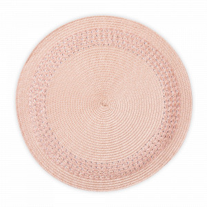 Салфетка подстановочная круглая, 38 см, полипропилен, полиэтилен, розовый, серия Patio, WO HOME, Германия, Круглые салфетки на стол под тарелки