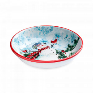 Тарелка суповая «Снеговик», диаметр: 23 см, материал: керамика, декор, серия Акварельный Снеговик, Certified International, США, CERTIFIED INTERNATIONAL (США)