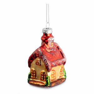 Украшение новогоднее - подвес Домик, 8 см, стекло, серия New Year, ANNA LAFARG, Китай, Скидка до -20% на бренд ANNA LAFARG