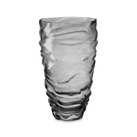 Ваза Crumpl, 25.3 см, стекло, серый, BERGENSON BJORN, Великобритания