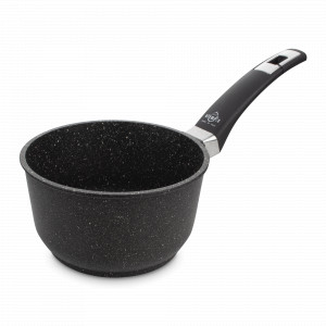 Ковш для индукционных плитс антипригарным покрытием, 16 см, 1.9 л, литой алюминий, черный, серия Hard Cook Fix Induction, OLYMPIA, Италия, OLYMPIA (Италия)