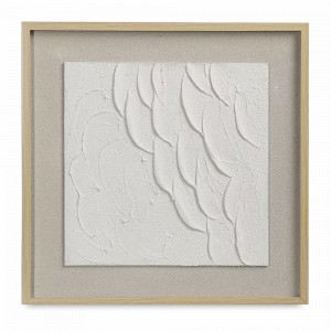 Панно декоративное с эффектом 3D Minimalism Ripples, 50 х 50 см, холст, дерево, белый, серия Art, BERGENSON BJORN, Великобритания, Предметы интерьера