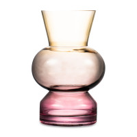 Ваза Триобль, 25.5 см, стекло, розово-дымчатый, Rasteli, Бельгия