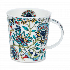 Кружка «Цветочный узор белый», 320 мл, костяной фарфор, белый, декор, серия Lomond, DUNOON, Великобритания, Чашки
