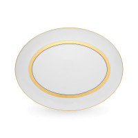 Блюдо овальное, 34.5 х 26.5 см, фарфор, белый, золотой, серия Domo Gold, VISTA ALEGRE, Португалия