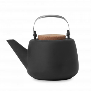 Чайник заварочный с ситечком,  1,2 л, фарфор, нержавеющая сталь, пробка, темно-серый, серия Nicola, VIVA Scandinavia, Дания, Скидка до -20% на Viva Scandinavia