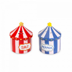 Набор из солонки и перечницы, 5 х 6.5 см, керамика, мультиколор, серия Funfair, DOIY, Испания, Керамические солонки