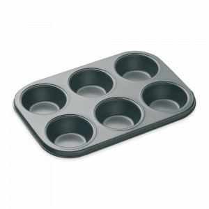 Форма с антипригарным покрытием для выпечки 6 кексов, 27 х 18 см, сталь, серия MasterClass, KITCHEN CRAFT, Великобритания, Посуда из нержавеющей стали