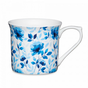 Кружка Blue Rose, 300 мл, костяной фарфор, декор, серия Footed Mugs, KITCHEN CRAFT, Великобритания, Kitchen Craft Footed Mugs