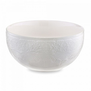 Салатник , 20 см, 1.8 л, фарфор, белый, серия Tracery, LIBERTY JONES, Россия, Салатники белые