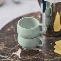 Чашка кофейная Almond Green , 100 мл, керамика, зеленый, серия Empileo, GUY DEGRENNE, Франция_00822170060238798293.jpg