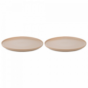 Набор из 2-х обеденных тарелок, 25 см, фарфор, бежевый, серия Essential, TKANO, Россия, Наборы тарелок для кухни