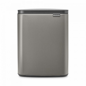 Контейнер для мусора, 12 л, нержавеющая сталь, платиновый, серия BO, BRABANTIA, Бельгия, Ведра для мусора 12 л