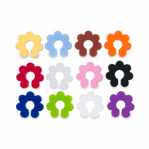 Набор из 12-ти маркеров для бокалов Flower, силикон, мультиколор, серия Bar Craft, HOMEFEEL, Россия, Барные аксессуары для коктейлей