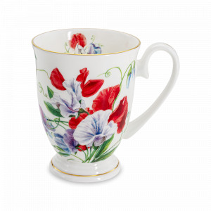 Кружка Душистый горошек Летний сад, 280 мл, костяной фарфор, белый, декор, серия Stechcol, ANNA LAFARG, Китай, ANNA LAFARG (Китай)