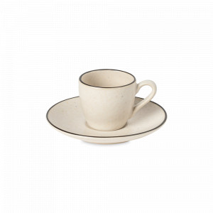 Пара кофейная Natural-Black, 80 мл, керамика, кремовый, черный, серия Augusta, COSTA NOVA, Португалия, Кофейные пары