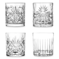 Набор из 4-х стаканов для виски, 340 мл, хрустальное стекло, серия Mixology, RCR, Италия, 