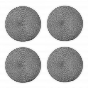 Набор из 4-х подстановочных круглых салфеток, 38 см, полипропилен, темно-серый, серия Jardin, WO HOME, Германия, Салфетки подстановочные