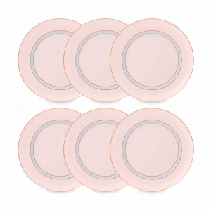 Набор из 6-ти закусочных тарелок Aero Blue Gold, 22.5 см, фарфор, белый, голубой, серия Corvara, FALKENPORZELLAN, Германия, Скидка до -30% на фарфор FALKENPORZELLAN