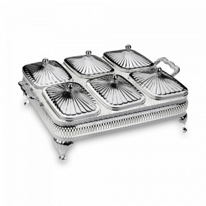 Мармит для 6-ти блюд с крышками, 47 х 35 см, нержавеющая стал, стекло, серебро, QUEEN ANNE, Великобритания, QUEEN ANNE (Великобритания)