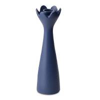 Подсвечник на одну свечу, 23 см, алюминий, темно-синий, серия Laminaria, BERGENSON BJORN, Великобритания